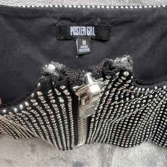 POSTER GRL DOLLS KILL UNDERBUST CORSET- RHINESTONE [DAMAGED] SIZE: SMALL - Picture 3 of 7